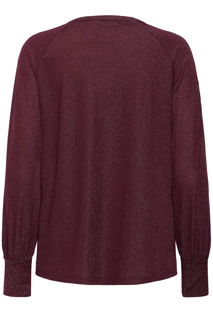 Fransa lightweight knit with lurex sparkle in Fudge 20617228