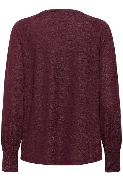 Fransa lightweight knit with lurex sparkle in Fudge 20617228