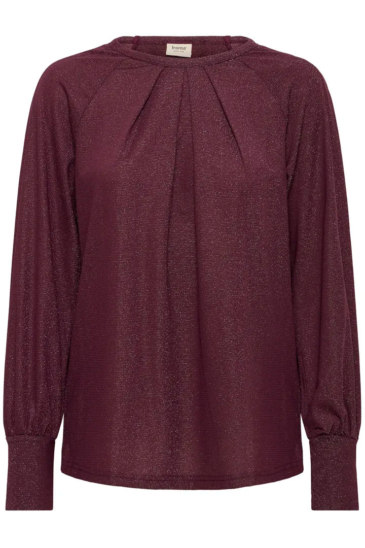 Fransa lightweight knit with lurex sparkle in Fudge 20617228