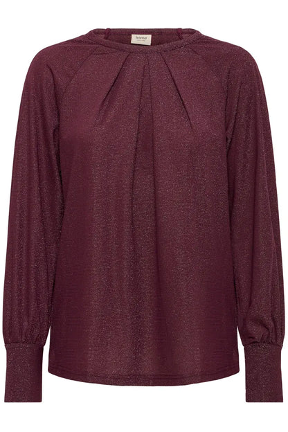 Fransa lightweight knit with lurex sparkle in Fudge 20617228