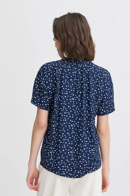 Fransa Polka Dot Blouse in Red Navy and Khaki  20613491