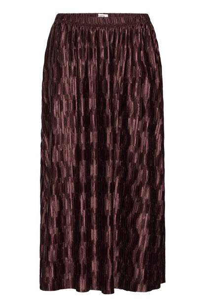Byoung Satin 3d pleated skirt in Black Or Fudge 20818287
