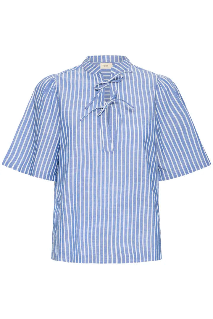 Fransa Cotton stripe shirt with tie front detail 20615802
