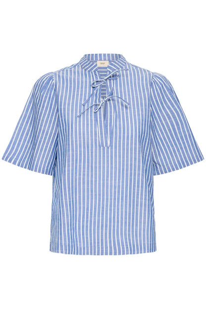Fransa Cotton stripe shirt with tie front detail 20615802
