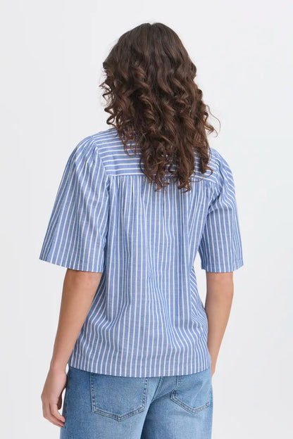 Fransa Cotton stripe shirt with tie front detail 20615802