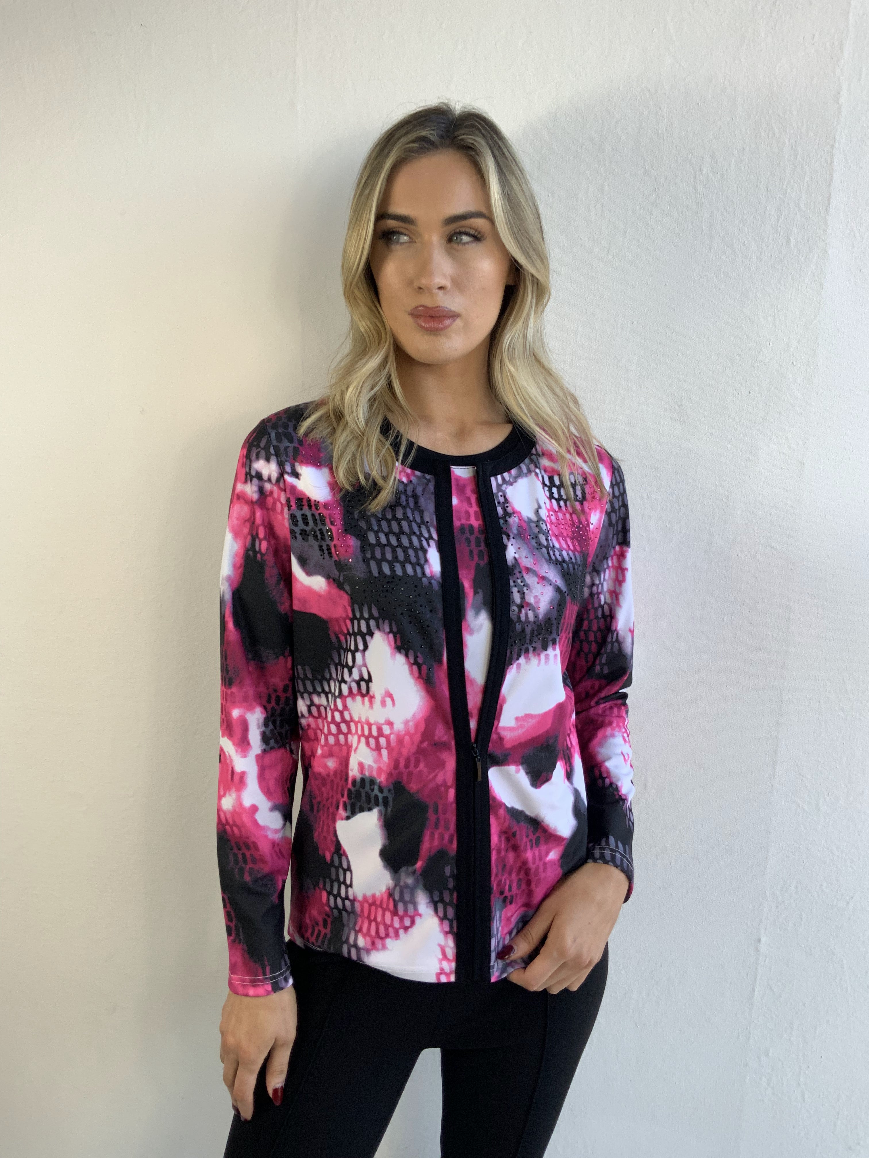 Libra Pink and Black Print Twin Set Ltp1961