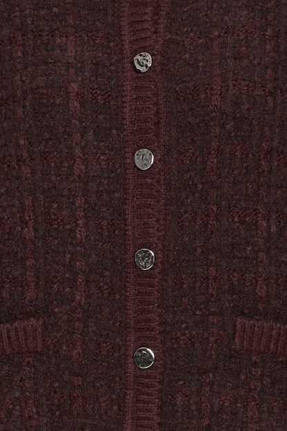 Fransa Round Neck Cable knit Cardigan in Fudge  20617314