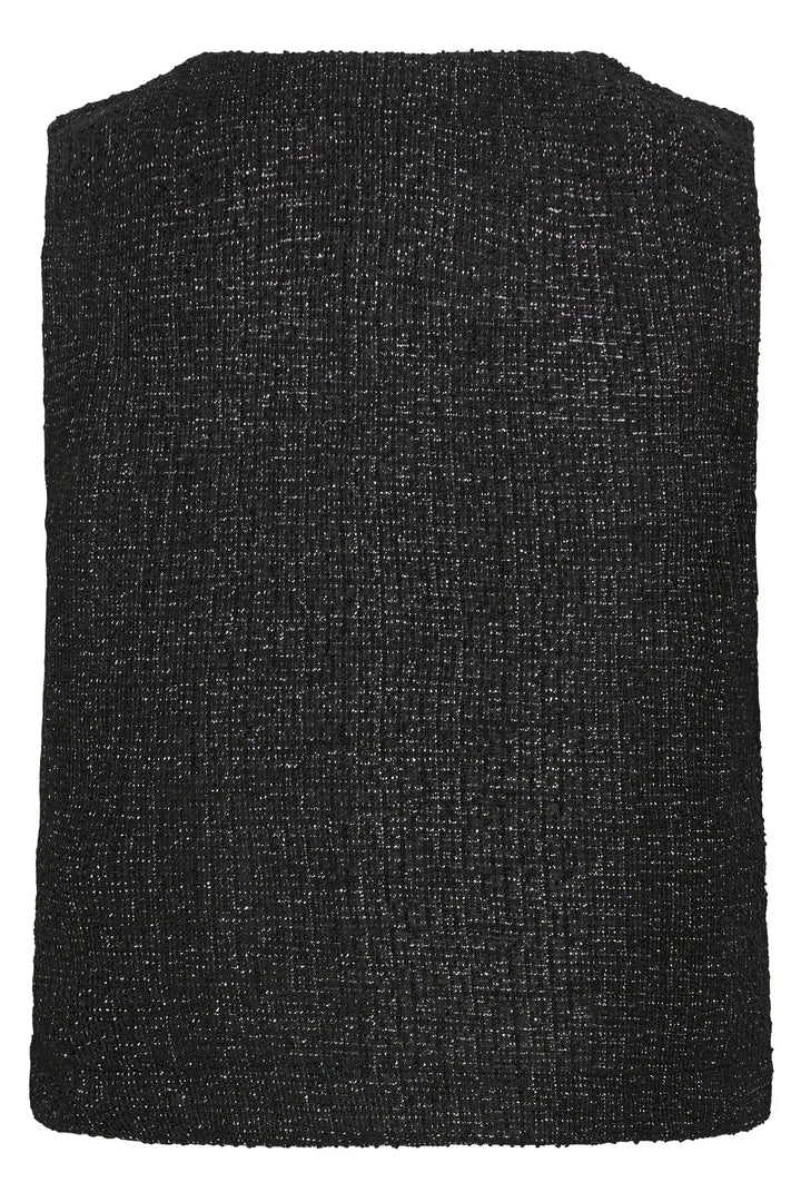 Byoung Tweed look knit waistcoat with sparkle 20818239