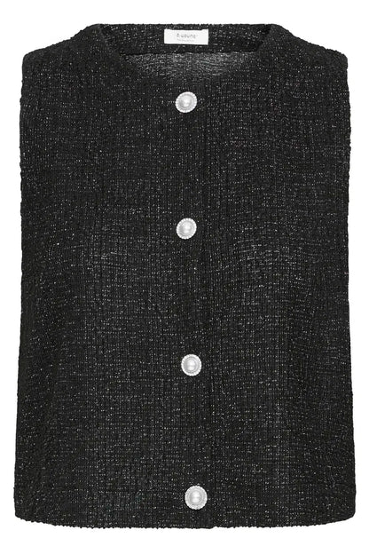 Byoung Tweed look knit waistcoat with sparkle 20818239