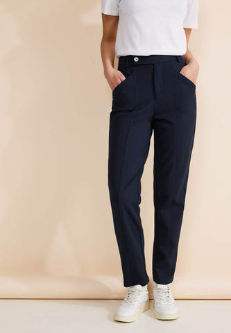 Street One Navy Punto Di Roma Tapered trousers 30" leg 377364