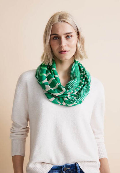 Street One Print loop scarf green print  572360