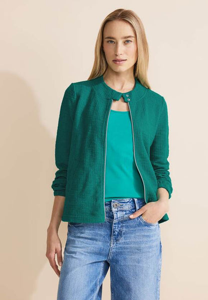 Street One Textured soft jacket in Off White or Jade 321148
