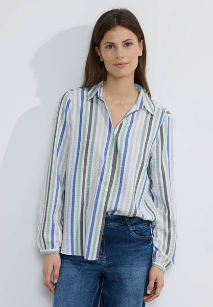 Cecil Seersucker Candy Stripe Blouse, Green mix or Pink Mix 344591