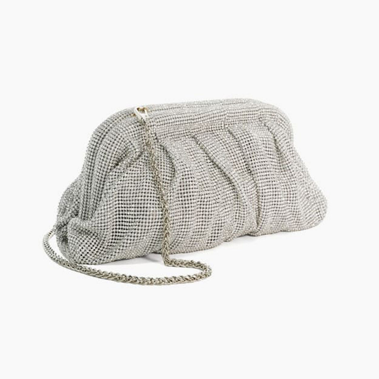 Diamante finish slouch clutch bag