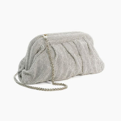 Diamante finish slouch clutch bag