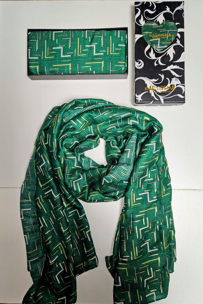 Luxury metallic print scarf with gift box 🎁