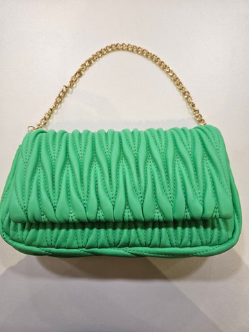 Soft pleated bag with gold chain strap all Colours