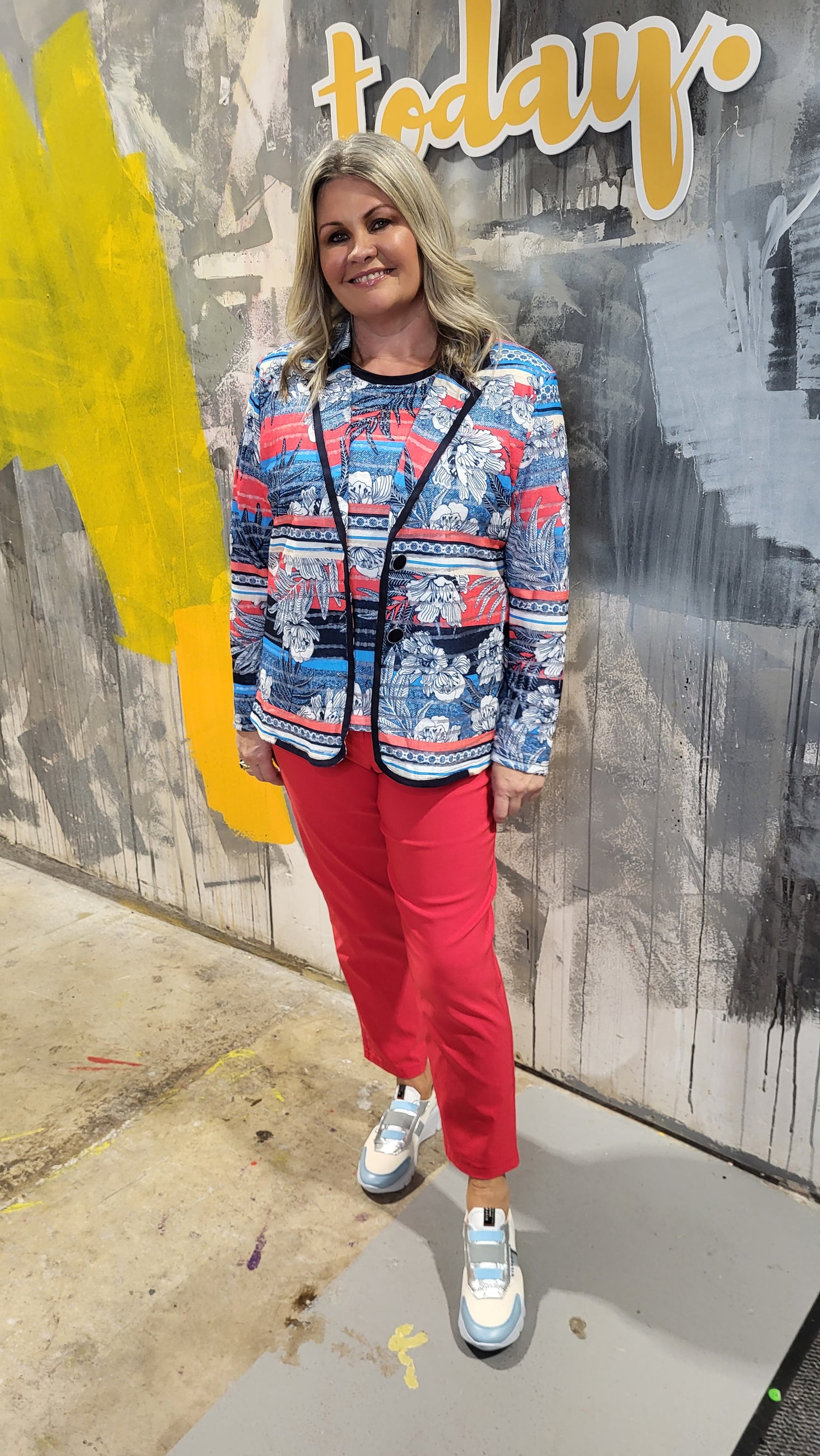 Libra Twinset with Revere collar in Navy Print   Ltp1918
