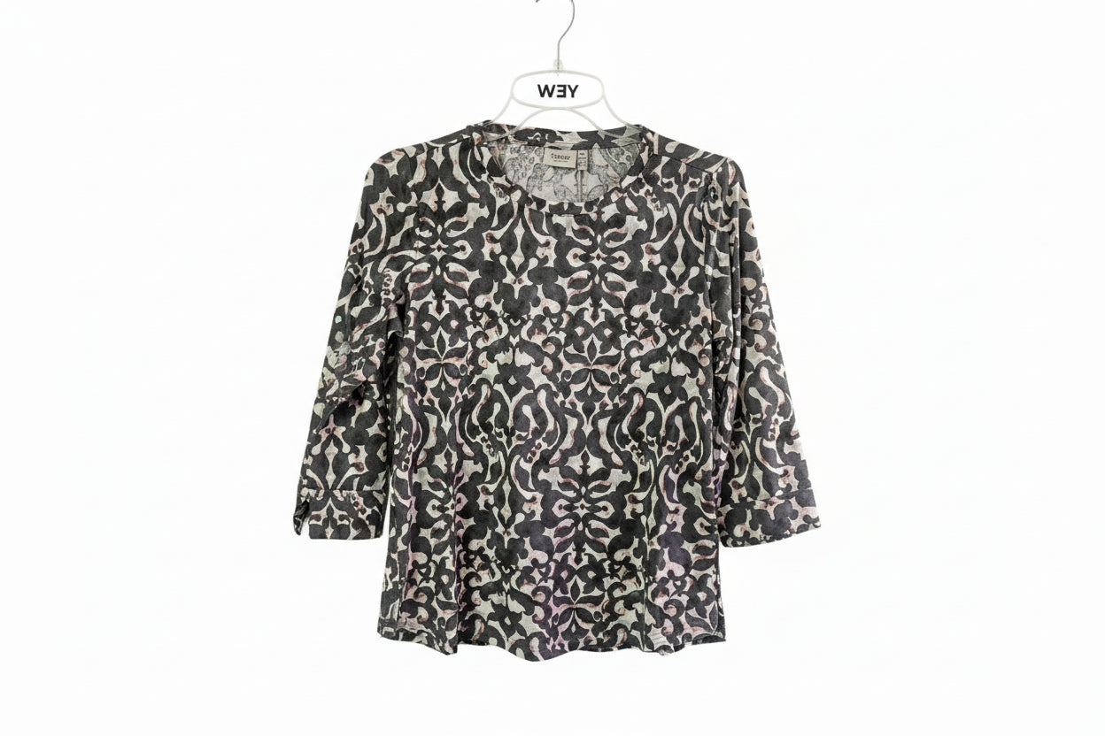 Fransa Seen Tee in Blueberry or Smokey olive print 20617416