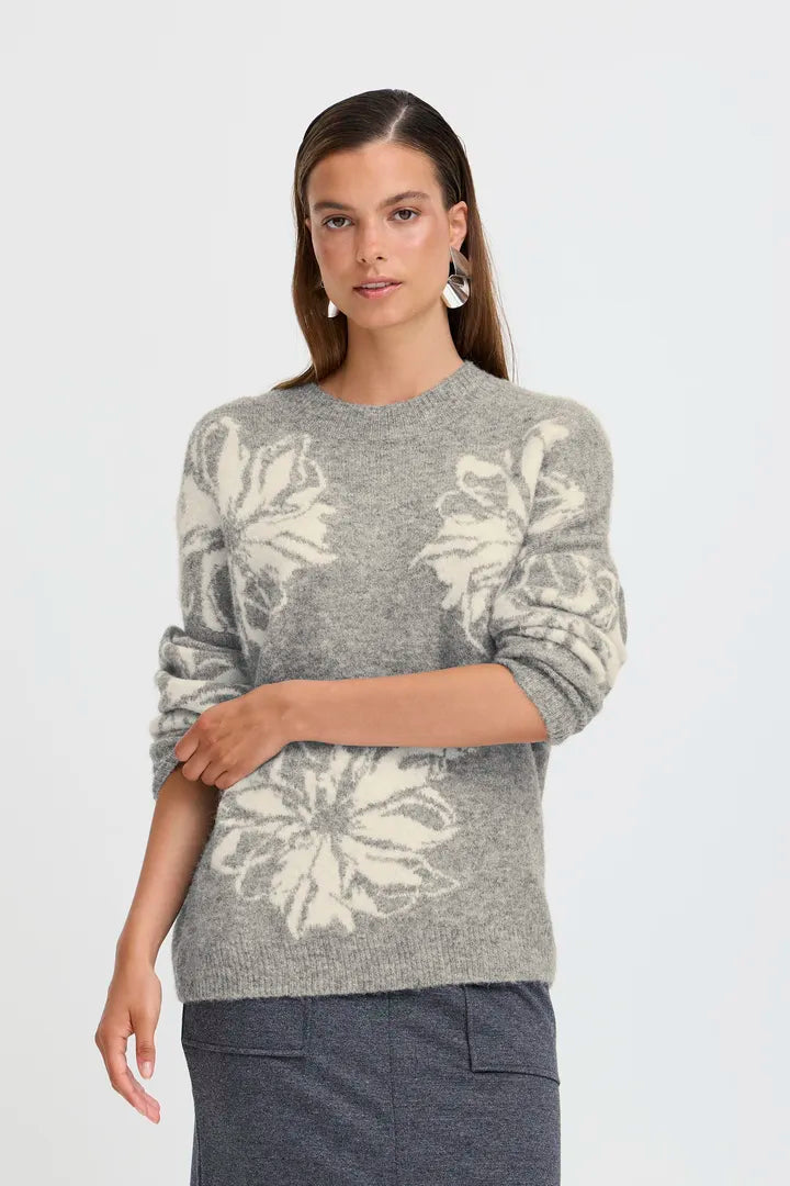 Byoung grey flower knit  20817100