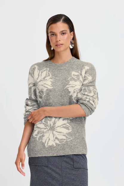 Byoung grey flower knit  20817100