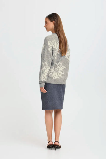 Byoung grey flower knit  20817100