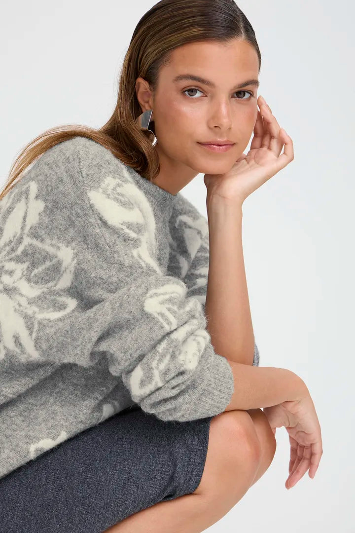 Byoung grey flower knit  20817100