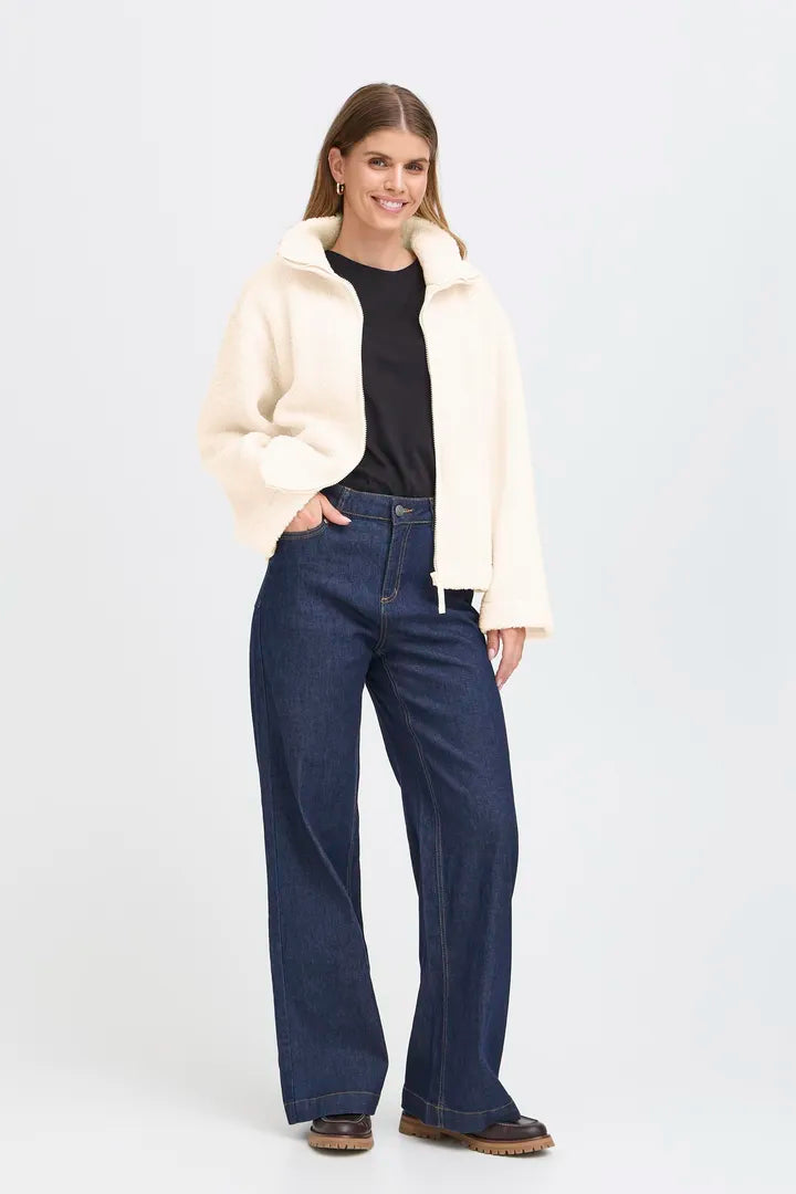 Fransa Suoersoft Teddy Fleece with full zip and pockets 20616166