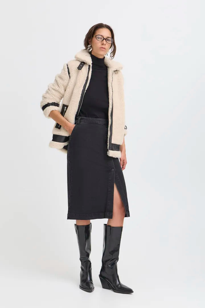 Byoung Shearling Jacket with black trim 20816104