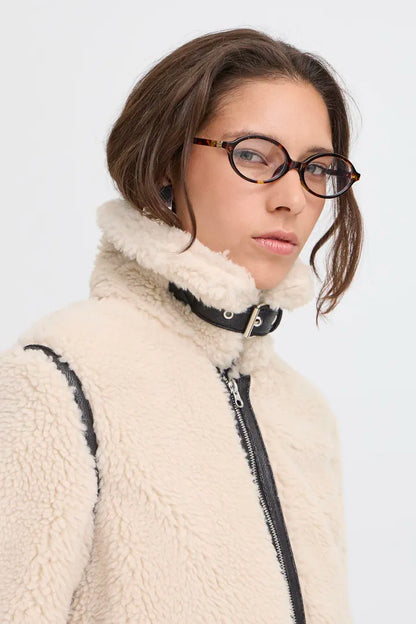 Byoung Shearling Jacket with black trim 20816104