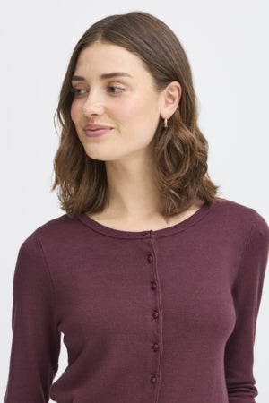 Fransa Basic round neck cardigan 20604187