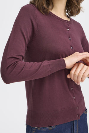 Fransa Basic round neck cardigan 20604187