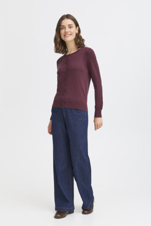 Fransa Basic round neck cardigan 20604187