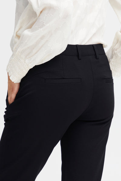 Fransa Tessa Black Slim Leg Jersey Trousers 20610830 Black
