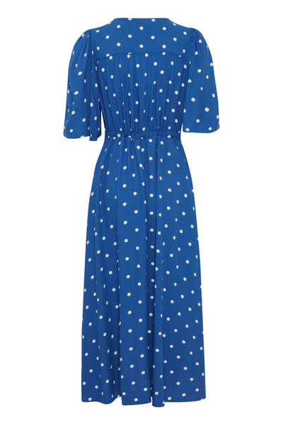 Fransa Polka dot Midi Dress with drawstring waist and pockets20613496 1