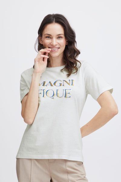 Fransa "Magnifque" Cotton T Shirt. White or Navy 20613642