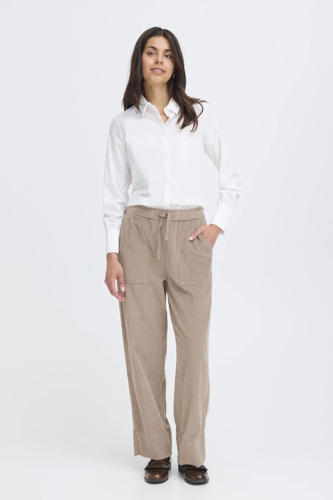 Fransa Salomi Relaxed Chunky Cord Trousers 0617011