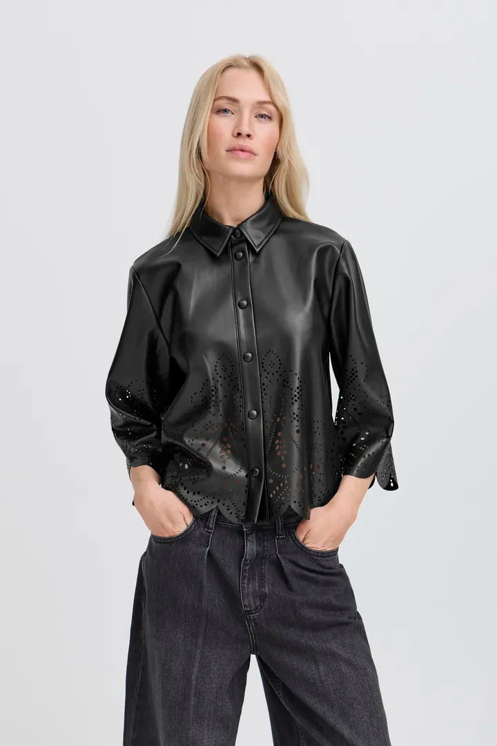 B Young Pu shirt/jacket with cut out detail 20818171