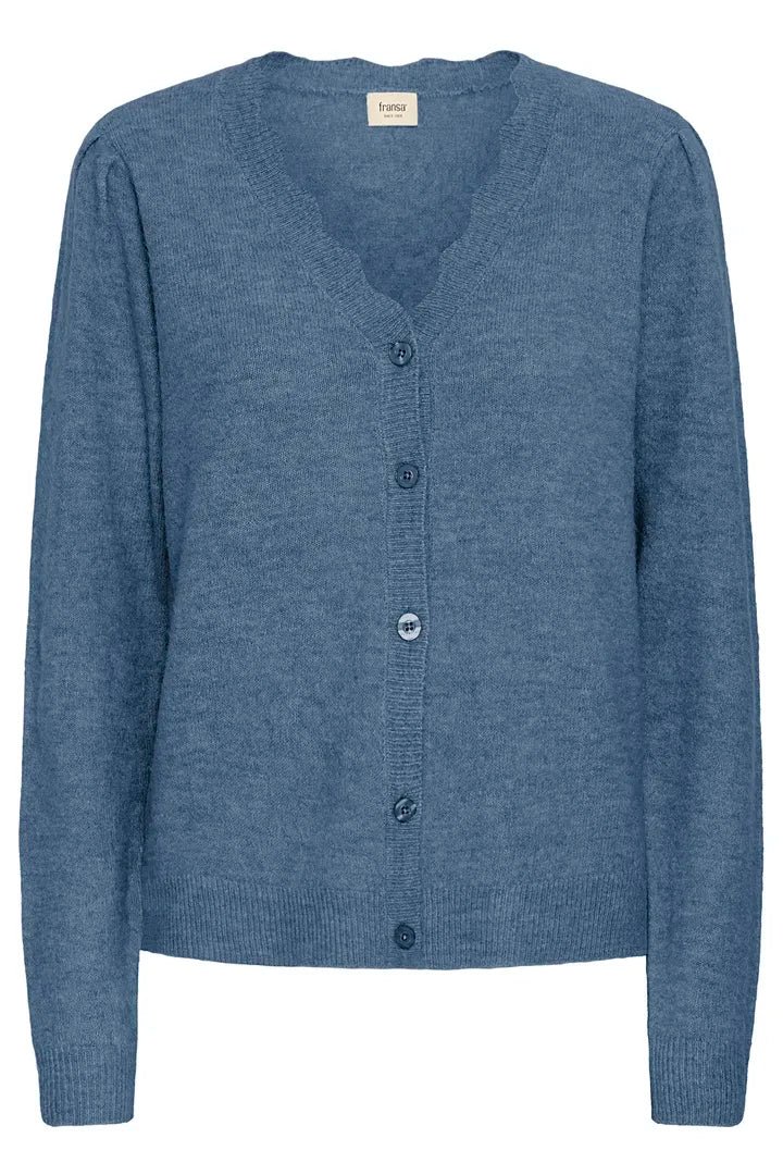 Fransa Scalloped edge V Neck Cardigan 20615989