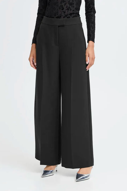 Byoung Wide Leg Trousers in True Black 20818341