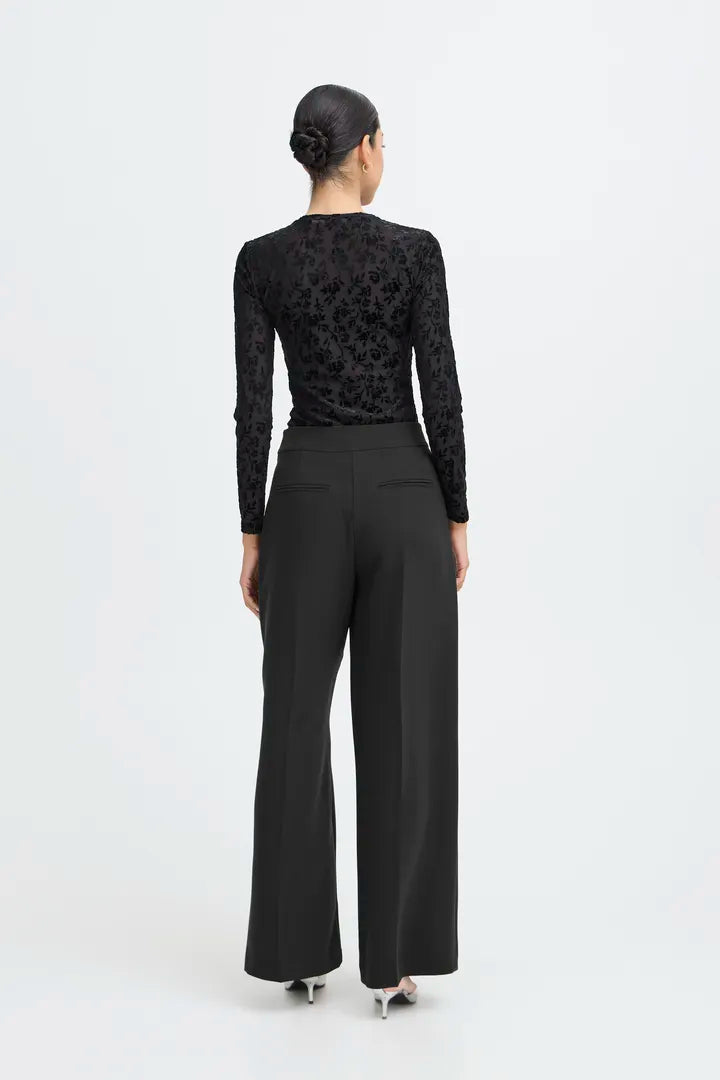 Byoung Wide Leg Trousers in True Black 20818341