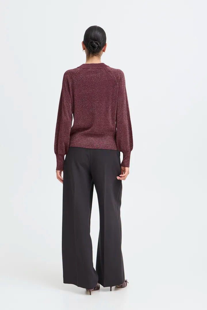 BYoung Crew neck Shimmer Knit in Fudge