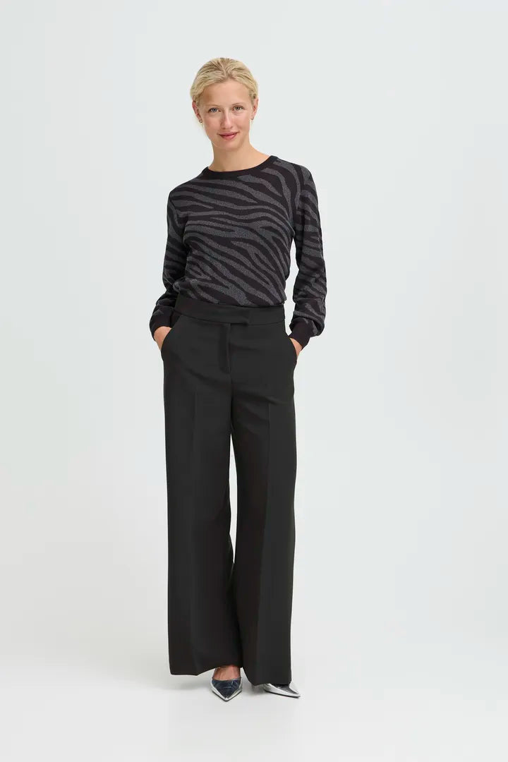 Byoung Wide Leg Trousers in True Black 20818341
