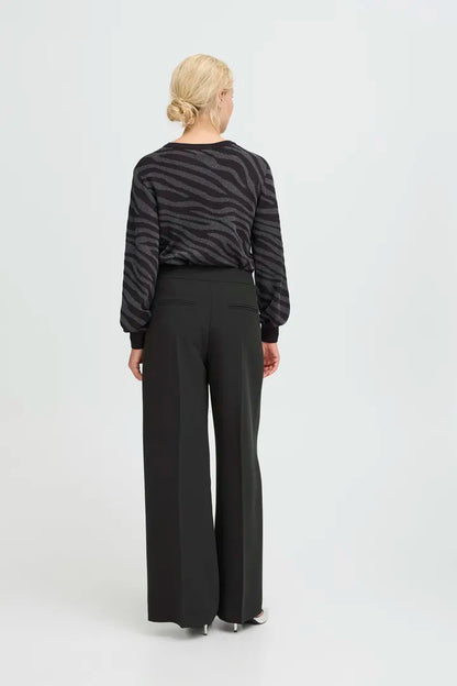 Byoung Wide Leg Trousers in True Black 20818341