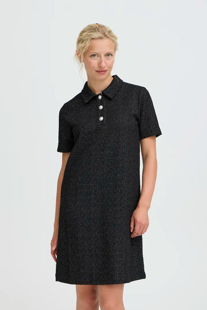 Byoung Tweed look Knit Shift Dress with Sparkle 20818236