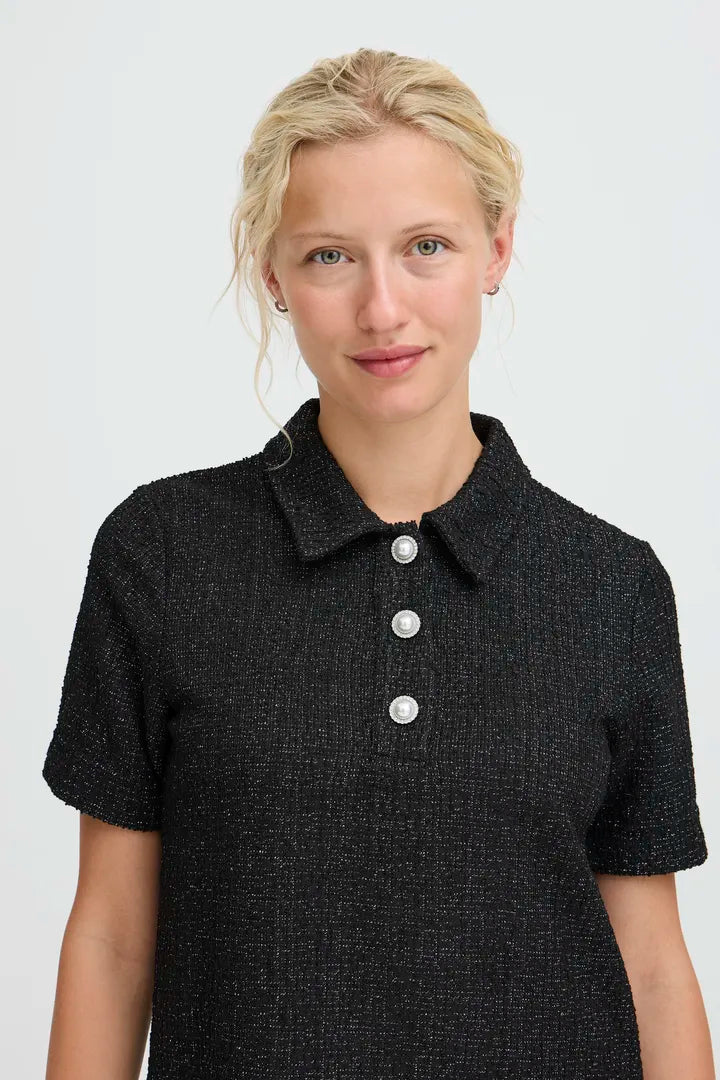 Byoung Tweed look Knit Shift Dress with Sparkle 20818236