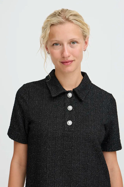 Byoung Tweed look Knit Shift Dress with Sparkle 20818236