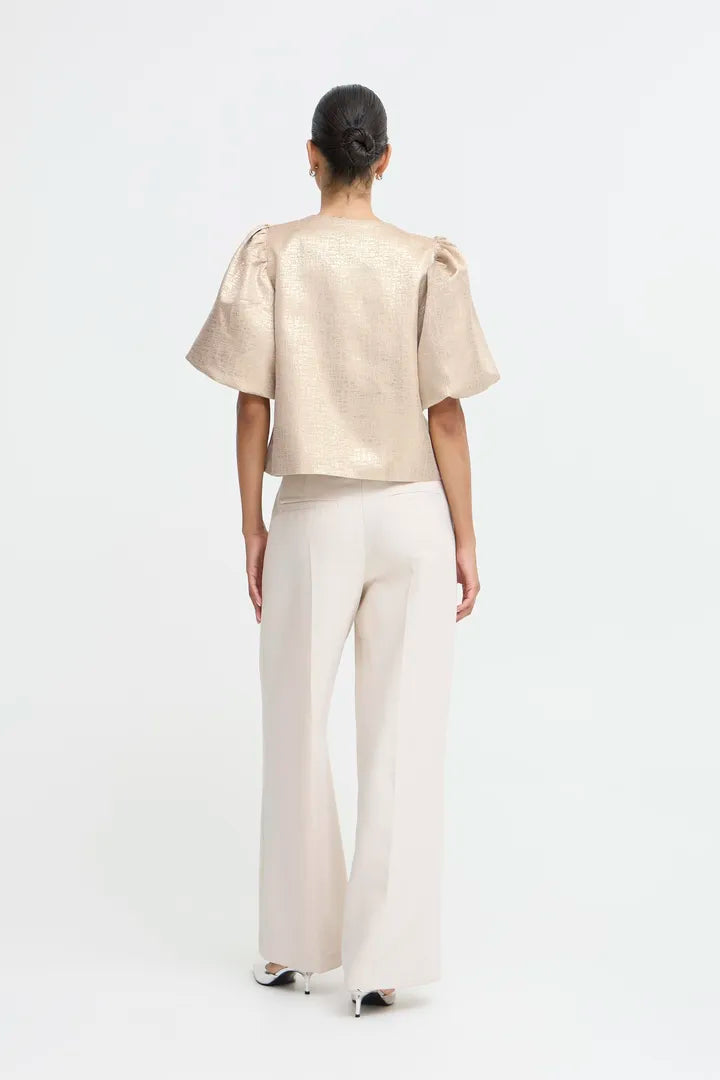 Byoung BYDENOA High waist straight leg Ecru Trousers 20818352