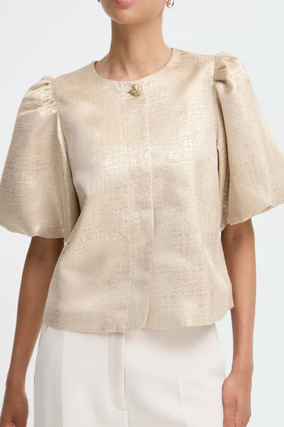 Byoung Dariella jacket with puff sleeve in Gold 20818387