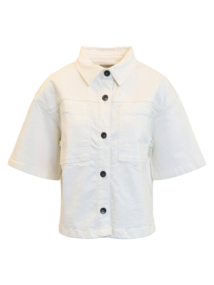 B Copenhagen Cream Supersoft denim shirt 220088
